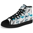 thumbnail image 5 of Aidianart Womens Shark High Top Shoes High Top Canvas Sneakers Size 9.5, 5 of 5