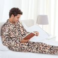 thumbnail image 6 of Sikiie Cute brown sloth monkey Print Mens Pajama Set, Soft Warm Long Sleeve Sleepwear, Cozy Button-Down Pjs for Men-Small, 6 of 7