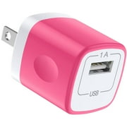 USB Wall Charger Block Adapter Plug,HopePow 5V/1A Wall Charger Block Fast Charging Block Brick for Android Phone Charger Block Type C,Rose