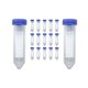 thumbnail image 1 of Tubos de centrífuga cónicos científicos de 50 ml, paquete de 50, tubo de ensayo de plástico con tapas de rosca, 50 ml, estéril, transparente, azul, 1 of 5