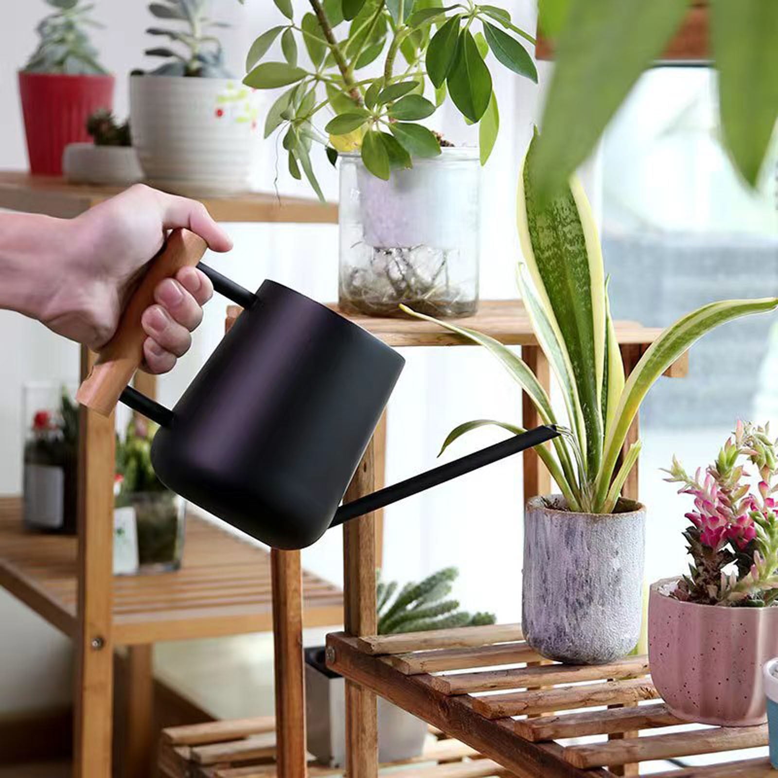 Stainless Steel Watering Can - Durable Indoor Gardening Tool for Efficient Care Long Spout Design for Precision Watering in Living Spaces
