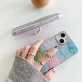thumbnail image 5 of Marble Pattern Case for Apple iPhone 14 Plus with 360°Ring Holder Kickstand, Ultra Slim PC Material Shockproof Protective Girls Women Case Cover for iPhone 14 Plus DLS Pearl White, 5 of 11