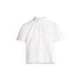 thumbnail image 5 of Free Assembly Women's Ruffle Cotton Eyelet Top with Short Sleeves, Sizes XS-4X, 5 of 5