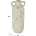 thumbnail image 3 of DecMode 22" Antique Textured Amphora Cream Magnesium Oxide Vase with 2 Small Handles, 3 of 9