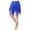 Blue, variant on JGGSPWM Womens Tulle Asymmetrical Mini Skirt Solid Color Elastic Waist Costume Performance Clothing Latin Belly Dance Sequined Irregular Skirts Blue One Size