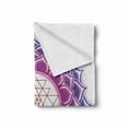thumbnail image 2 of Lotus Soft Flannel Fleece Throw Blanket, Geometry Yantra Mandala Triangle Yoga Illustration, Cozy Plush for Indoor and Outdoor Use, 70" x 90", Fuchsia Purple, by Ambesonne, 2 of 6