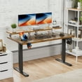 thumbnail image 6 of Homall 55" Wide Home Office Electric Height Adjustable Standing Desk Lifting Range 28~46" Computer Desk with Monitor Stand,Brown, 6 of 7