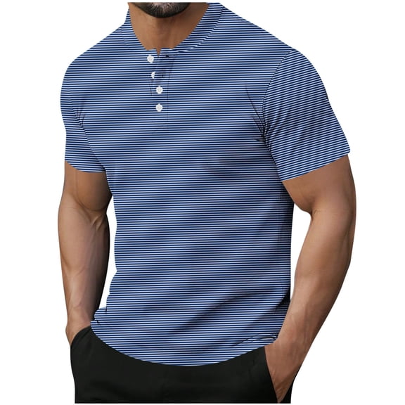 Men Shirts Fashionable Short Sleeved Button Round Neck Casual Solid Color Everyday Shirts for Men