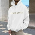 thumbnail image 3 of Christian Jesus Saves Hoodies for Men Inspirational Religious Faith Sweatshirts Vintage Bible Verse Graphic Pullovers, 3 of 6