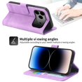 thumbnail image 3 of Wallet Case for iPhone 17 Pro Max Flip Phone Case with Card Slots, Cash Pocket, Kickstand, Magnetic Closure & Wrist Strap, TPU Soft Shell Cover Purple, 3 of 6
