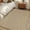 Beige, variant on White 7ft Round Rug, Farmhouse Burlap Solid White Color Modern Linen Texture Non-Skid Rubber Backing Large Area Rugs - Living Room Bedroom Home Office, Indoor Floor Mat Carpets Washable Rug