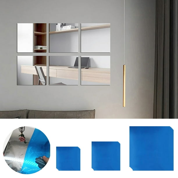 Xihbxyly Espejo Acrílico Autoadhesivo, Diseño Flexible E Irrompible, Fácil Instalación, Seguro y Ligero, Decoración Versátil para El Hogar, Sala de Estar, Dormitorio y Baño, Juego de 6 Piezas.