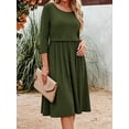 thumbnail image 2 of Women's Patchwork Maternity Nursing Dress 3/4 Sleeve Dress for Breastfeeding, 2 of 7