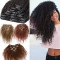 thumbnail image 1 of SEGO Kinky Curly Clip in Real Human Hair Extensions Double Weft Remy Full Head Thick Hair Extensions for Women, 1 of 9