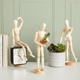 thumbnail image 2 of Paquete de 3 figuras de arte posables, modelo de maniquí de dibujo de madera flexible para artistas que dibujan (13 pulgadas), 2 of 9