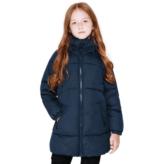 SOLOCOTE Girls Winter Coats Heavyweight Mediun Length Warm Jackets Down-like Cotton Wadding Outwear 3-14Y