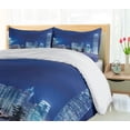 thumbnail image 5 of Ambesonne Urban Duvet Cover Sets, Hong Kong Skyline Night, 2-King, Purplegrey Royal Blue, 5 of 6