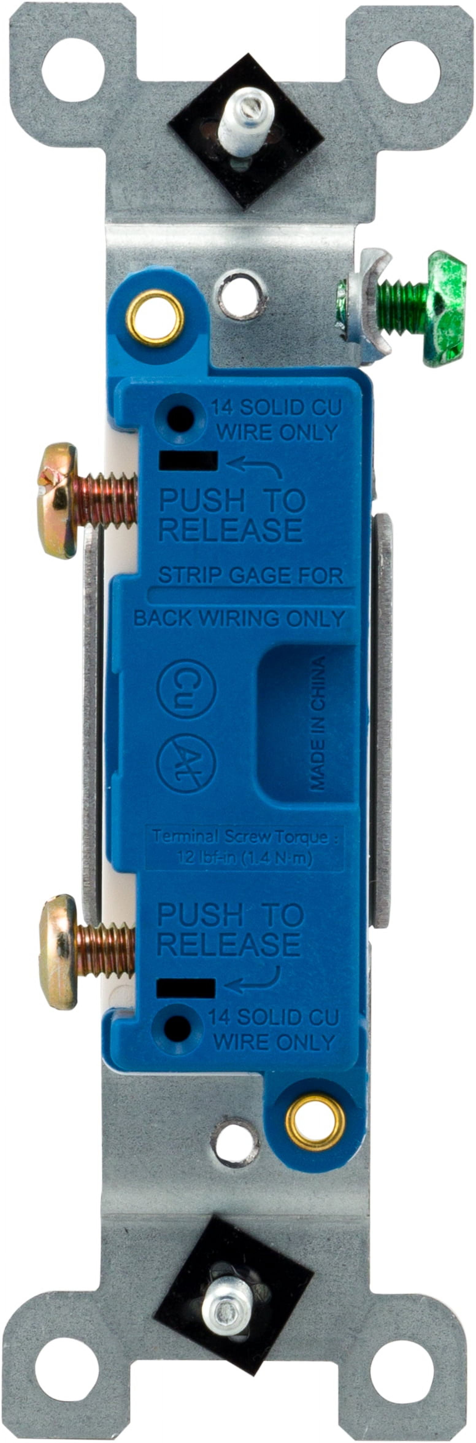 Hyper Tough Grounding Single Pole Switch, Light Almond, 15A, 53140