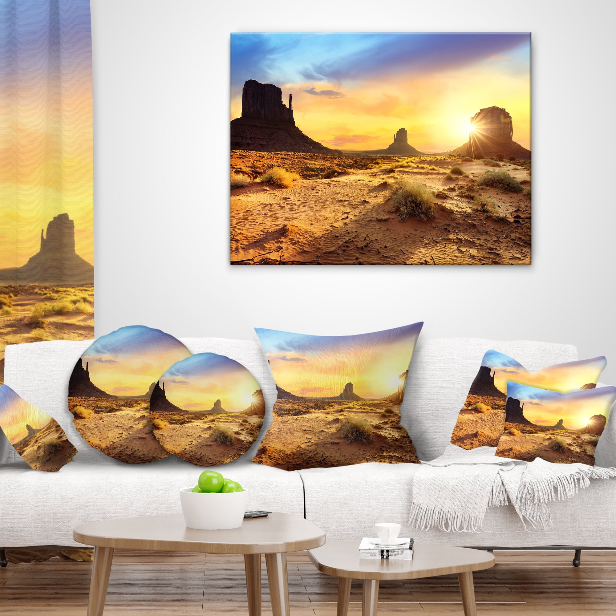 Designart Monument Valley Landscape - Photography Throw Pillow - 12x20