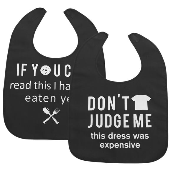 BRIGHTFUFU Babero para adultos mayores, babero reutilizable para comer, Protector de ropa para adultos, babero resistente al desgaste para la hora de comer, 2 uds.