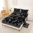 thumbnail image 2 of jejeloiu Modern Paisley King Sheets For Men Women,Personalized Initial C Bedding,Black Gray,4-Piece,1 Flat Sheet, 1 Fitted Sheet and 2 Pillowcases, 2 of 6