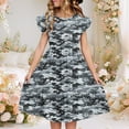 thumbnail image 2 of Summer Dresses Casual Double Layer Ruffle Sleeve Dress 5-14 Years, 2 of 8