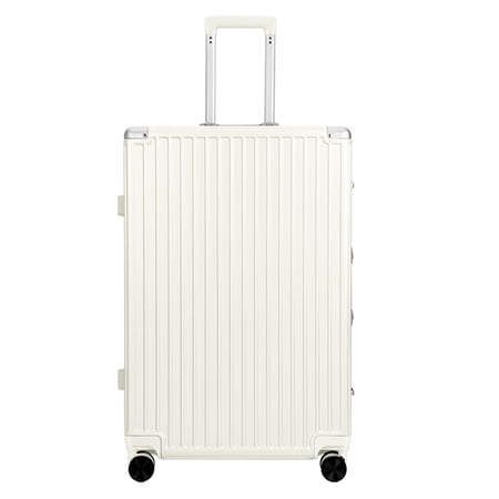 ANTAKO Carry On Luggage, 20" Aluminum Frame Suitcase Travel Zipperless Luggage with 360° Spinner Wheels TSA Lock, White