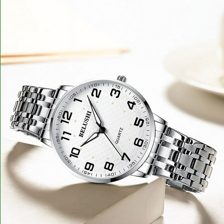 Belushi New Couple Watch Men s Waterproof Large Number Middle Aged Luminous Large Dial Quartz Watch