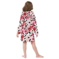 thumbnail image 4 of FORMRS Niños Bathrobe Unisex Hooded Robe Soft Plush Pajamas Sleepwear, Size 10-12T, Pink and Red Flowers, 4 of 7