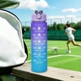 thumbnail image 5 of Guodhu Motivational Time-Marked Water Bottle with Flip-Top Lid, 750ml Reusable Plastic Sports Cup for Gym Hiking, One-Button Portable Travel Hydration Tracker(Multicolor K), 5 of 6