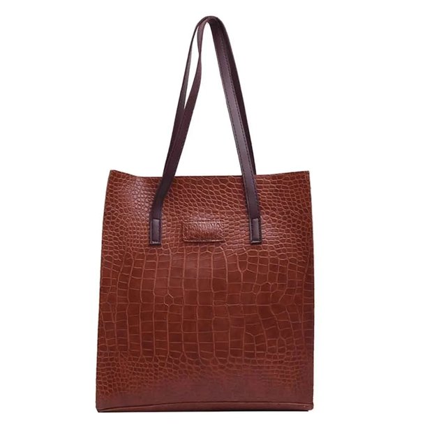 Bolso de mano con patrón de cocodrilo a la moda, bolsos de mano informales para mujer, bolso de compras de cuero de lujo, bolsos de compras de gran capacidad para mujer Ormromra 2031624-4