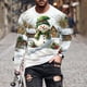 thumbnail image 1 of Blusas y camisas de manga larga con cuello redondo para hombre, estilo casual, cuello redondo, manga larga, camiseta con estampado navideño, blusa de poliéster para hombre., 1 of 5