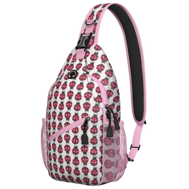 Sac à Bandoulière Coccinelle de Dessin Animé, Sac Bandoulière à Pois Rouges, Motif d'Insecte de la Nature pour Jeunes et Voyageurs à la Mode