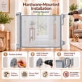 thumbnail image 4 of SPACEANY Baby Gate, Durable Retractable and Portable Easy To Use Safety Mesh Gate, for Stairs, Doorways, Hallways, Indoor and Outdoor, Ideal for Dogs, 33.5 Inch Tall (45 Inch rayWide, Gra'y), 4 of 9