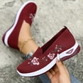 thumbnail image 5 of YOUYEDIAN Orthopedic Shoes for Women Arch Support Sneakers Breathable Non Slip Slip on Walking Shoes Knitted Mesh Stretch Comfort 2026 Foam Shoes (Deep Red), 5 of 8