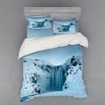 thumbnail image 1 of Ambesonne Landscape Bedding Set 4 Pcs, Mountains with Snow, Queen, Petrol Blue, 1 of 3