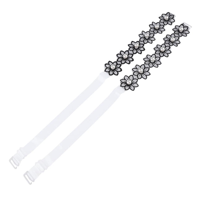 2x Correa de Sujetador Cordón Flor Mujeres Ajustar Hombros Playa Ropa Accesorio Negro Zulema Correas de sujetador de mujer