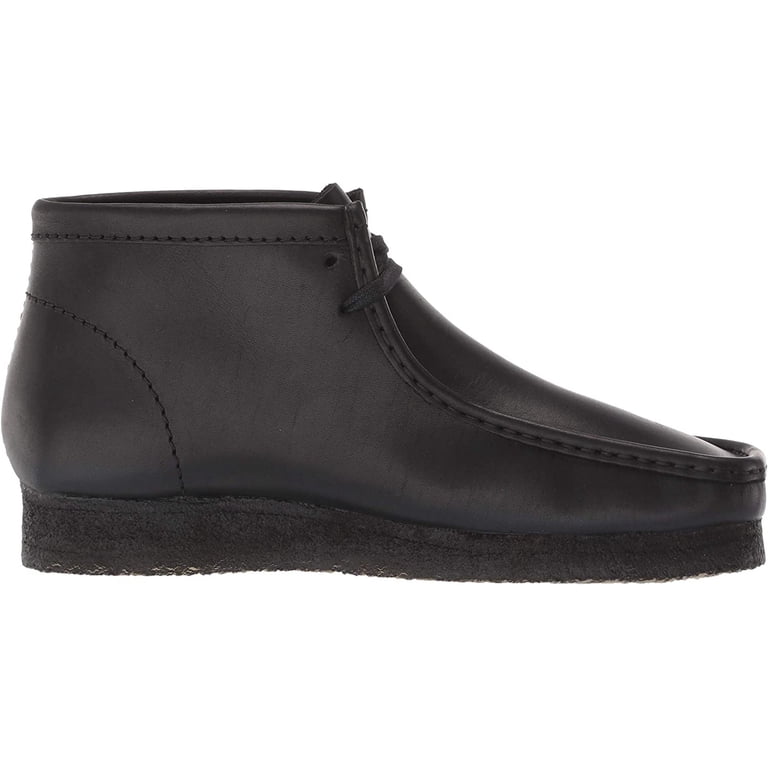 Clarks Men's Wallabee Boots 26155512 Black Leather - Walmart.com
