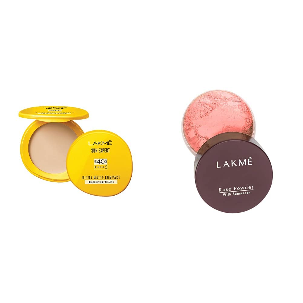 lakme rose face powder with sunscreen compact