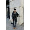 thumbnail image 4 of Short Solid Color Stand Up Collar Women's Winter Jacket, 4 of 13