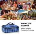 thumbnail image 7 of Iauyy Casserole Carrier for Hot Food Insulated Casserole Travel Carry Bag with Lid Food Warmer Bag for Party/Picnic,Consistent Blue Check Pattern, 7 of 7
