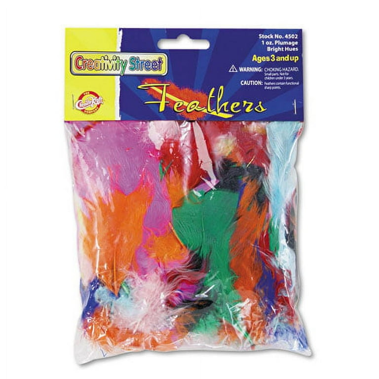 Chenille Kraft Bright Hues Feather Assortment, Natural Turkey Plumage, 1 oz, Approximately 325/Pack Chenille Kraft Bright Hues Feather Assortment, Natural Turkey Plumage, 1 oz, Approximately 325/Pack