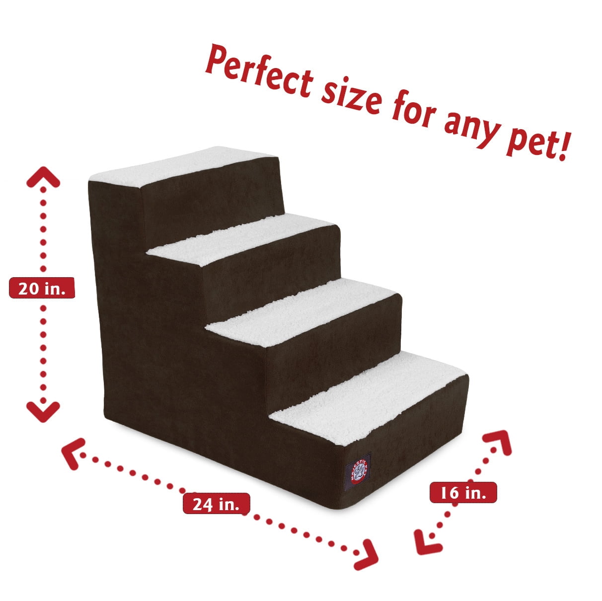 Majestic Pet Villa Pet Stairs 4 Steps Storm Machine Washable Removable Cover 24" x 16" x 20"