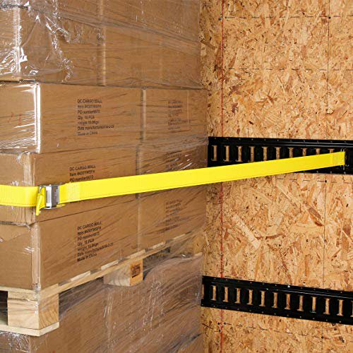 Four 5 E-Track Tie-Down Rail, Powder-Coated Steel E-Track Tie-Downs | 5 Horizontal E-Tracks, Pack of 4 Bolt-On Tie Down Rails for Cargo on Pickups, Trucks, Trailers, Vans