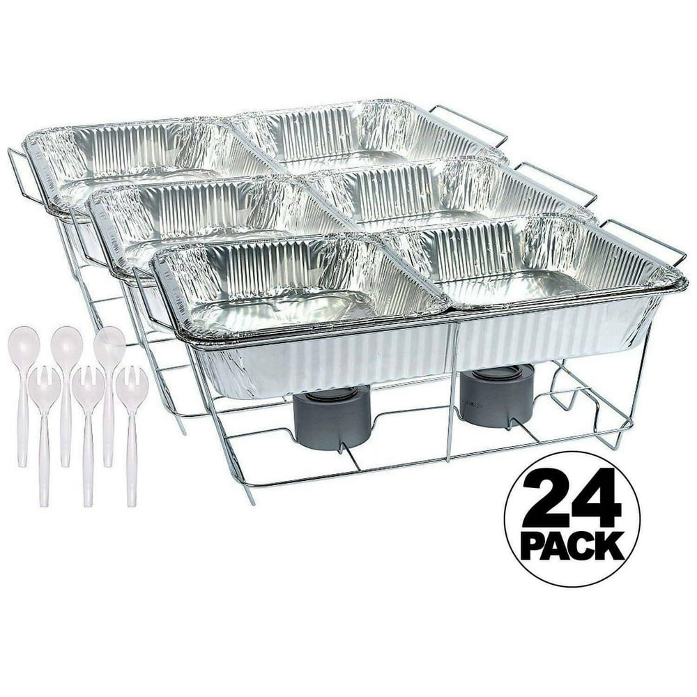 Disposable Aluminum Chafing Dish Buffet Party Set 24PC For All Events