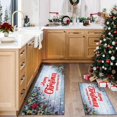 thumbnail image 4 of Christmas Kitchen Mats Set of 2, 17x30 + 17x47 Inch Xmas Kitchen Rugs, "Merry Christmas And Happy New Year" Pinecone & Star Decor, Non - Slip Floor Mats for Kitchen, Dining Area Christmas Decoration, 4 of 6