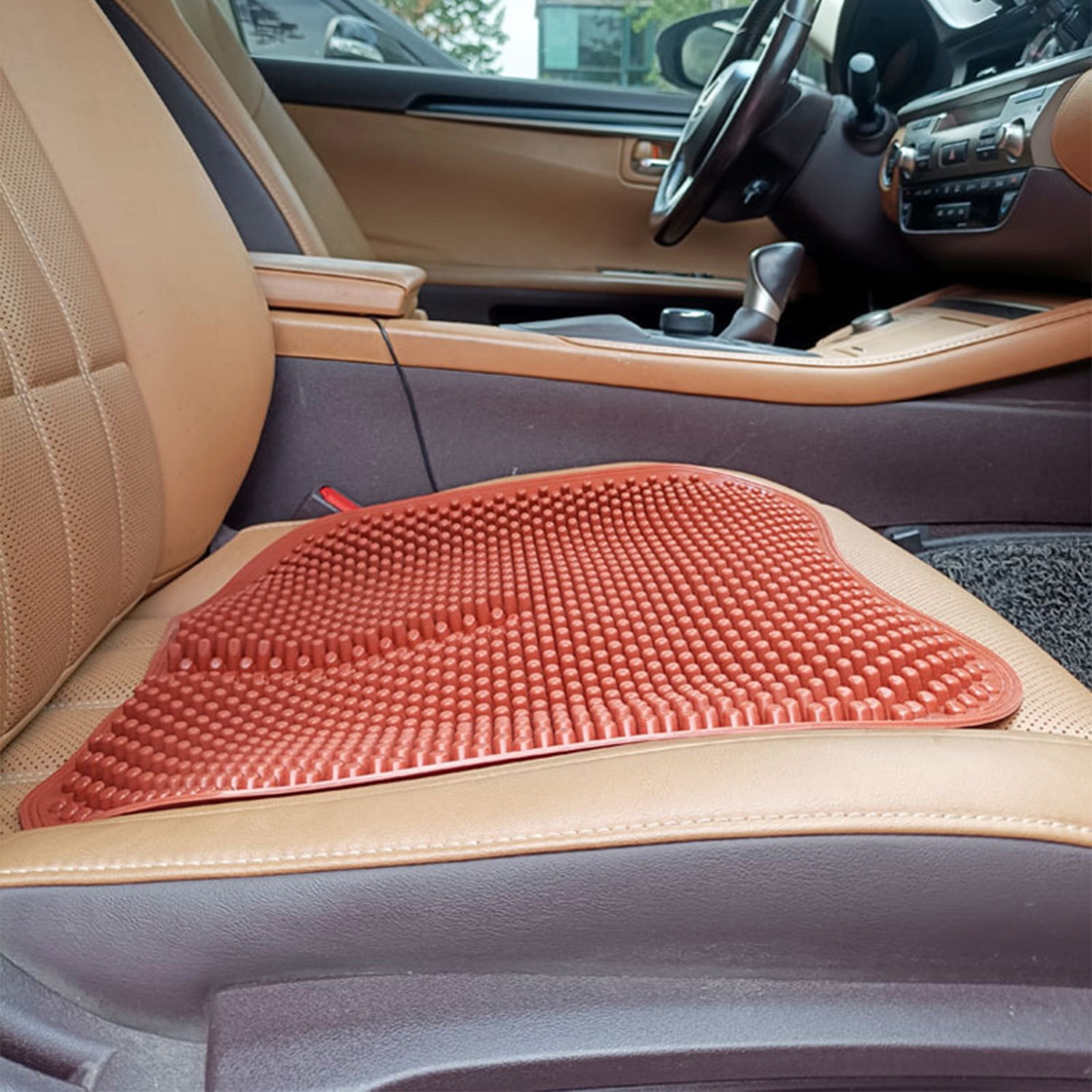 Qaailabf Car Seat Cushion Universal Fit Honeycomb Design Silicone