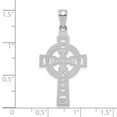 thumbnail image 2 of 14k White Gold Irish Claddagh Celtic Trinity Knot Religious Faith Cross With Eternity Circle Pendant Necklace 36x18mm Wi, 2 of 2