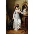 thumbnail image 3 of Madeleine-Jeanne Lemaire 13x18 Black Modern Framed Museum Art Print Titled - Elegant with a Dog, 3 of 5