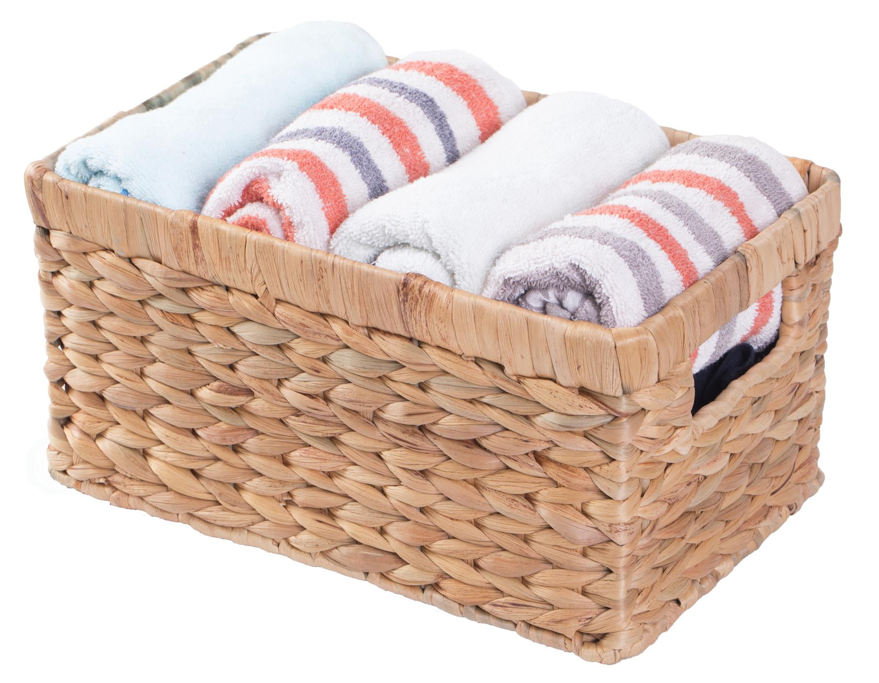 Natural Water Hyacinth Rectangular Storage Bin Basket Walmart Com Walmart Com